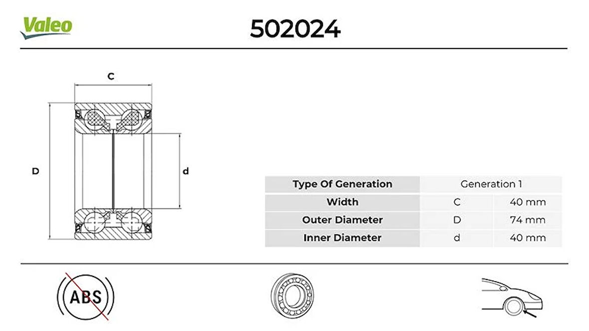 ON TEKERLEK RULMANI VW BORA 1.6 1998-20102005-2005 1J0498625 1J0498625A