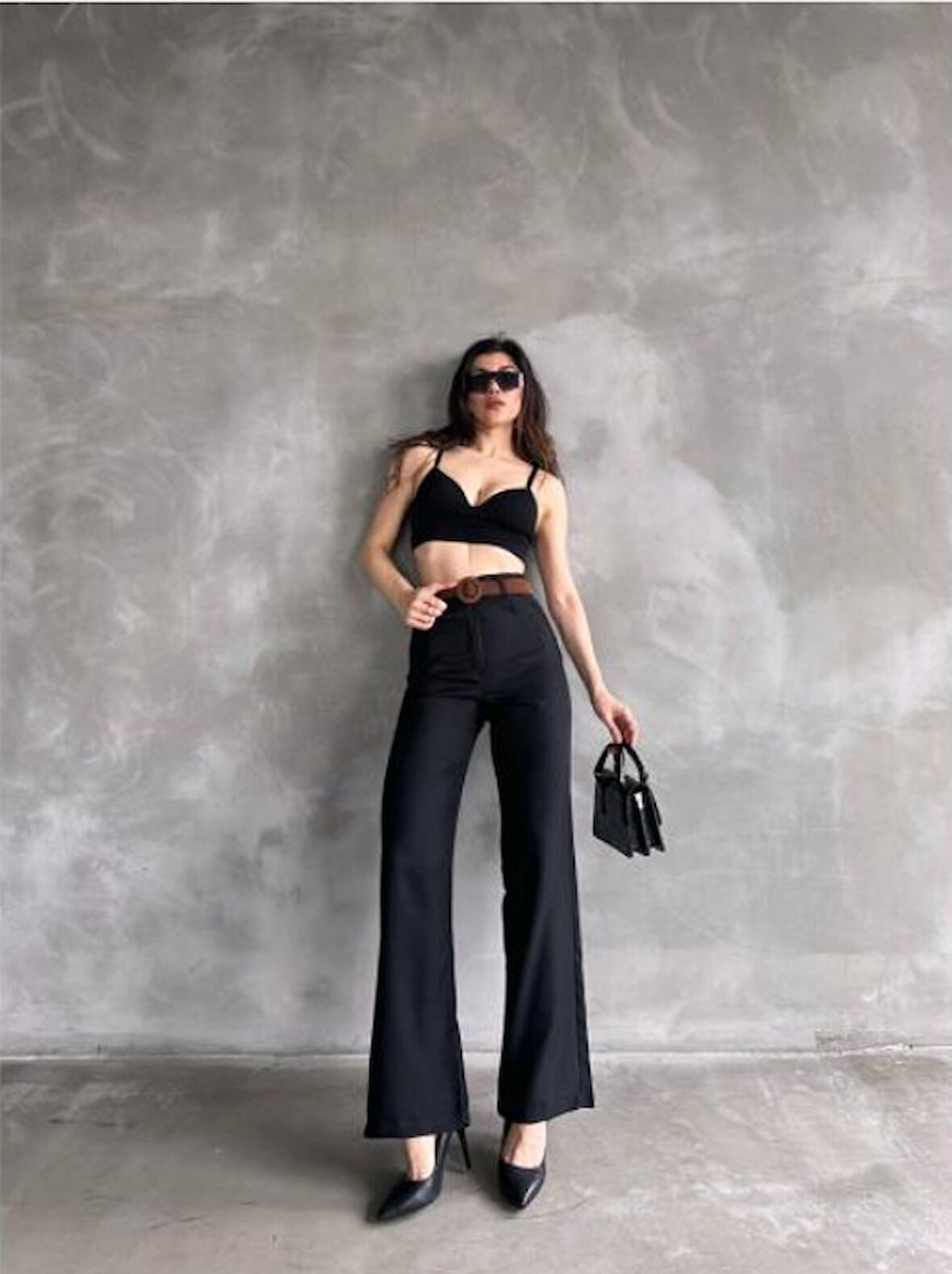 Beli Kemerli Keten Pantolon