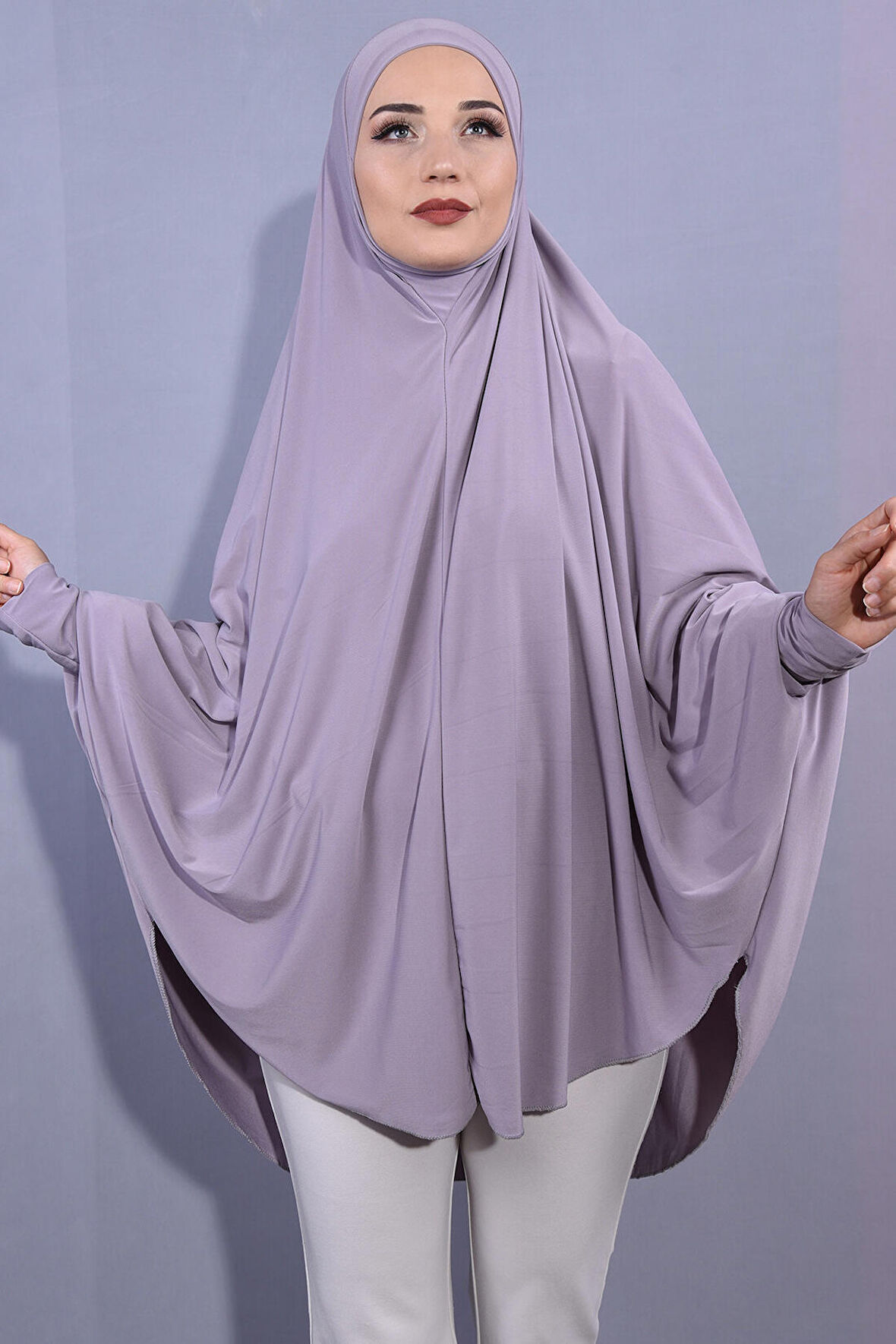 5 XL Peçeli Hijab Gri  - Gri