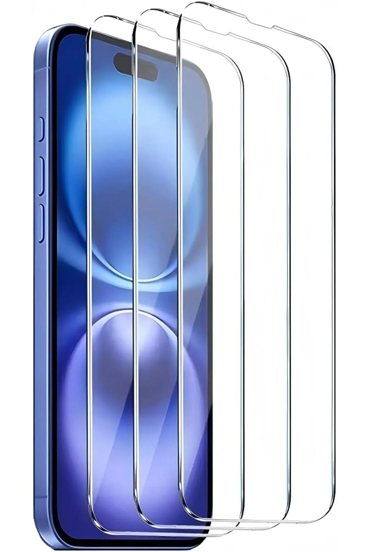 Apple iPhone 16 ile Uyumlu Ekran Koruyucu Şeffaf Temperli Kırılmaz Cam Ekran Koruyucu 3 Adet