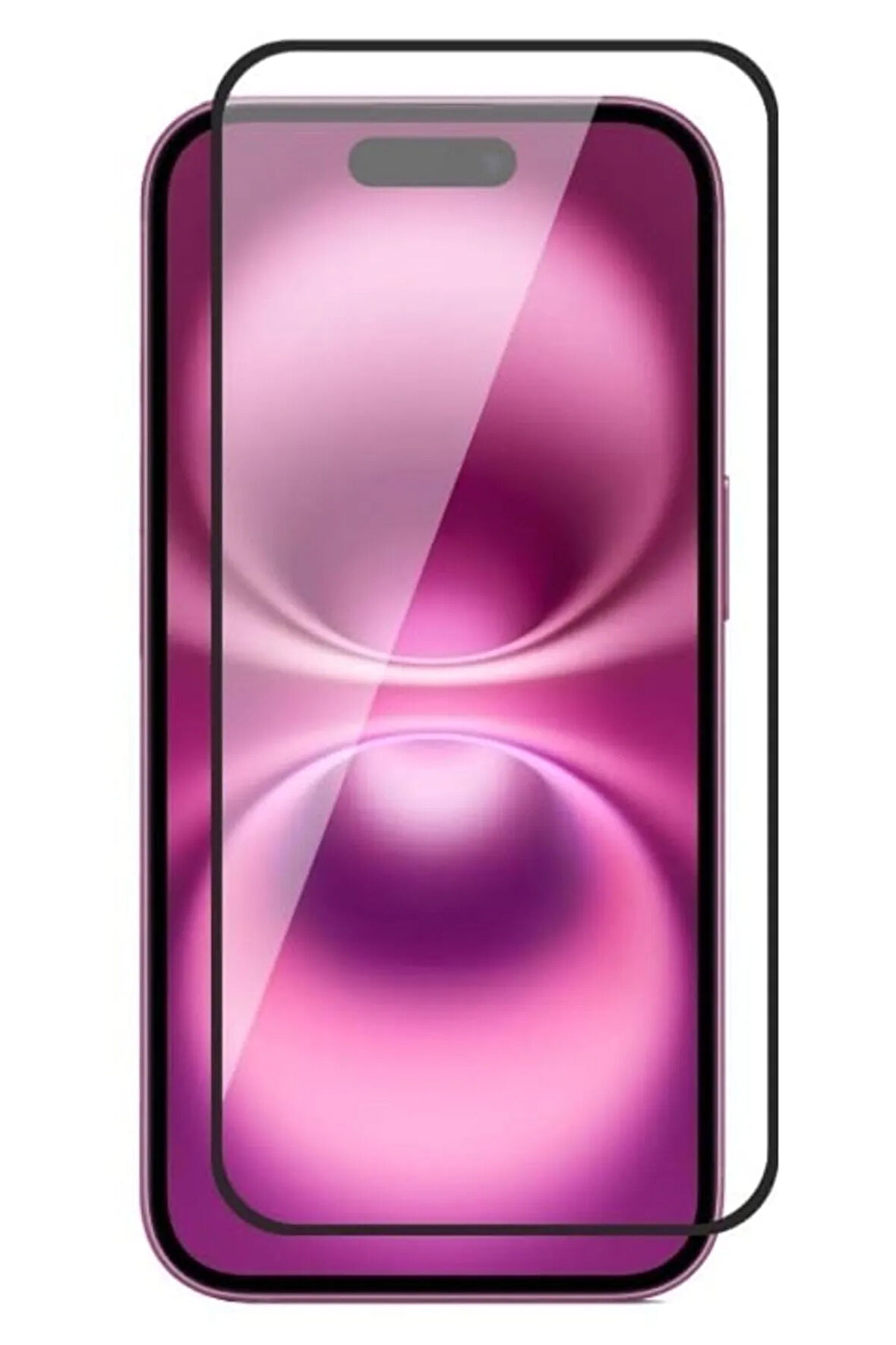 Apple iPhone 16 Plus ile Uyumlu Şeffaf Ekranı Tam Kaplayan 5d Cam Kırılmaz Cam Ekran Koruyucu