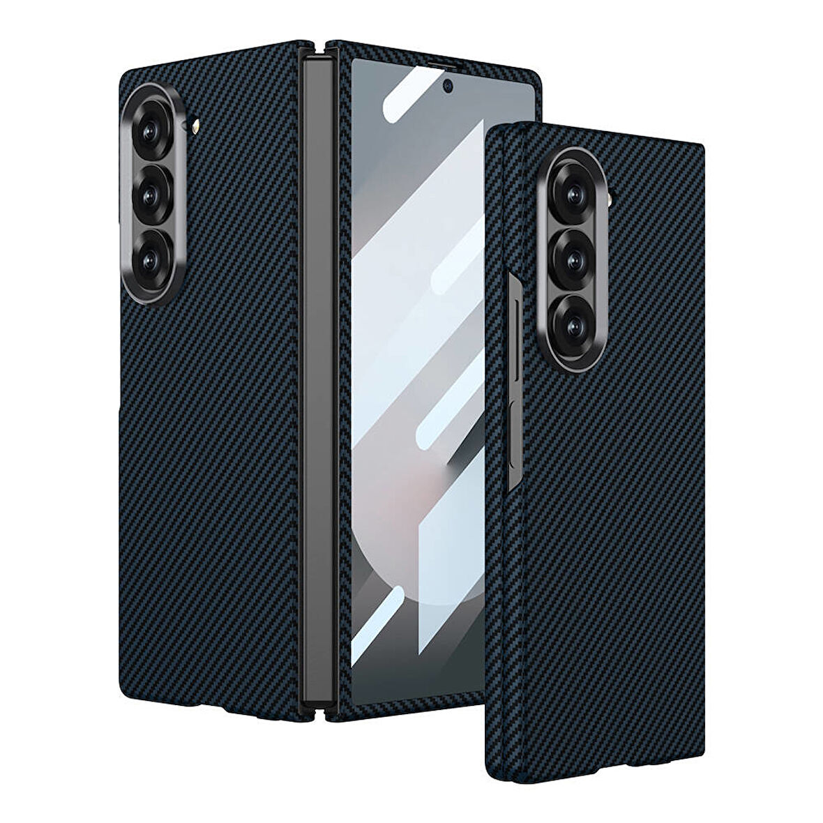 Samsung Galaxy Z Fold 6 Uyumlu Karbon Fiber Tasarım Ultra İnce Telefon Kılıfı Kapak