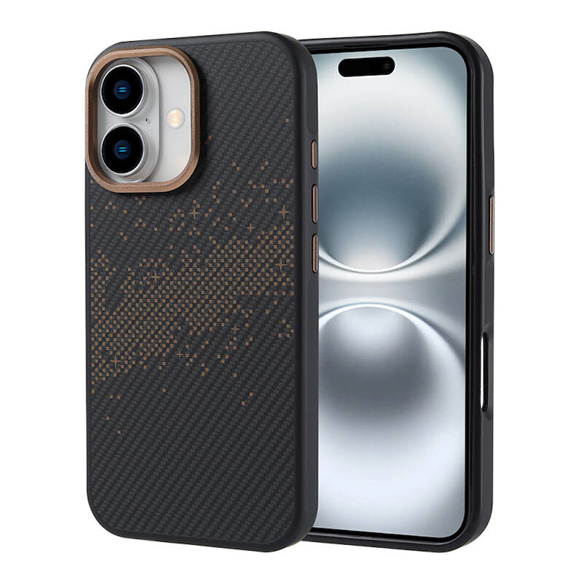 Apple iPhone 16 Uyumlu Karbon Fiber Tasarım 2MM İnce Telefon Kılıfı Kapak
