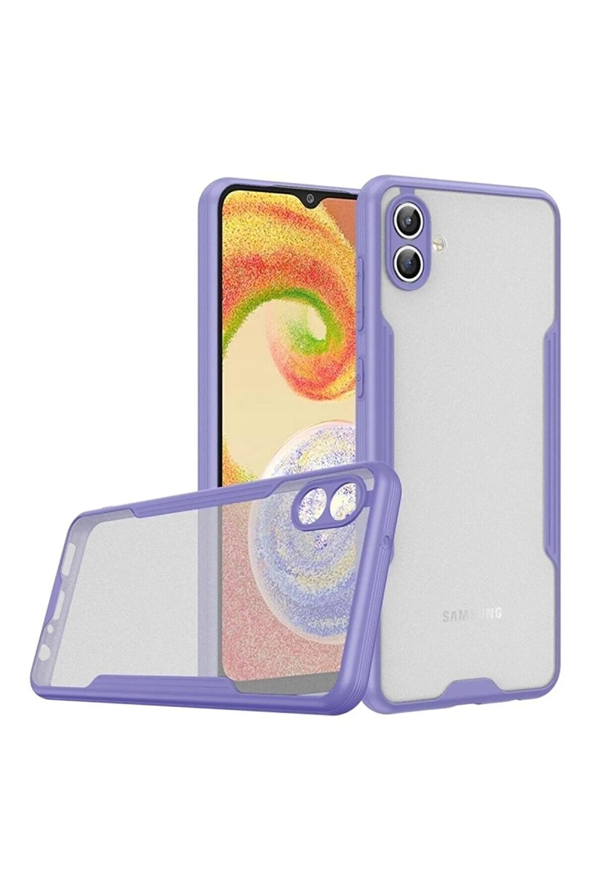 Samsung Galaxy A04 Ile Uyumlu Kılıf Pastel Renki Şeffaf Ultra Ince Hafif Telefon Kılıfı Kapak