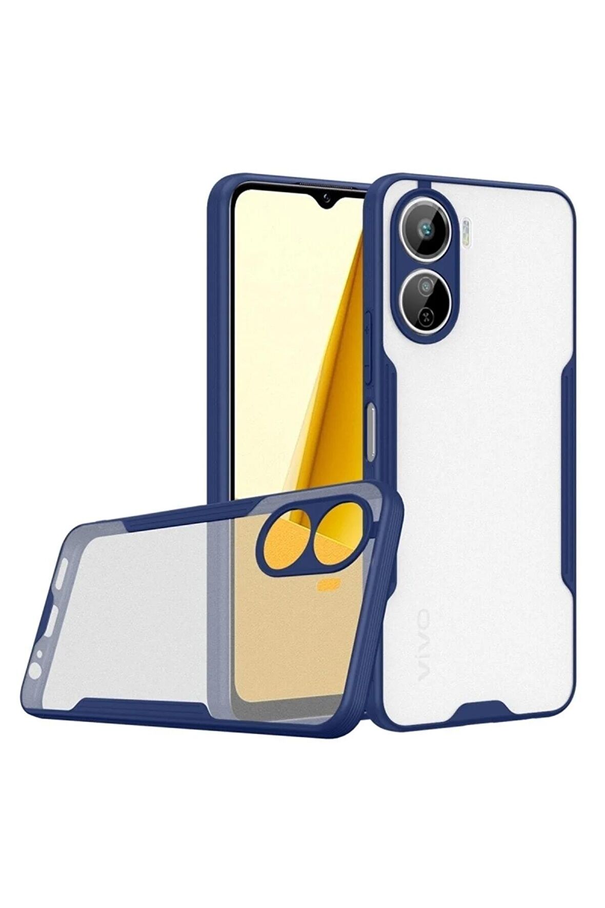 Vivo Y16 Ile Uyumlu Kılıf Pastel Renki Şeffaf Ultra Ince Hafif Telefon Kılıfı Kapak