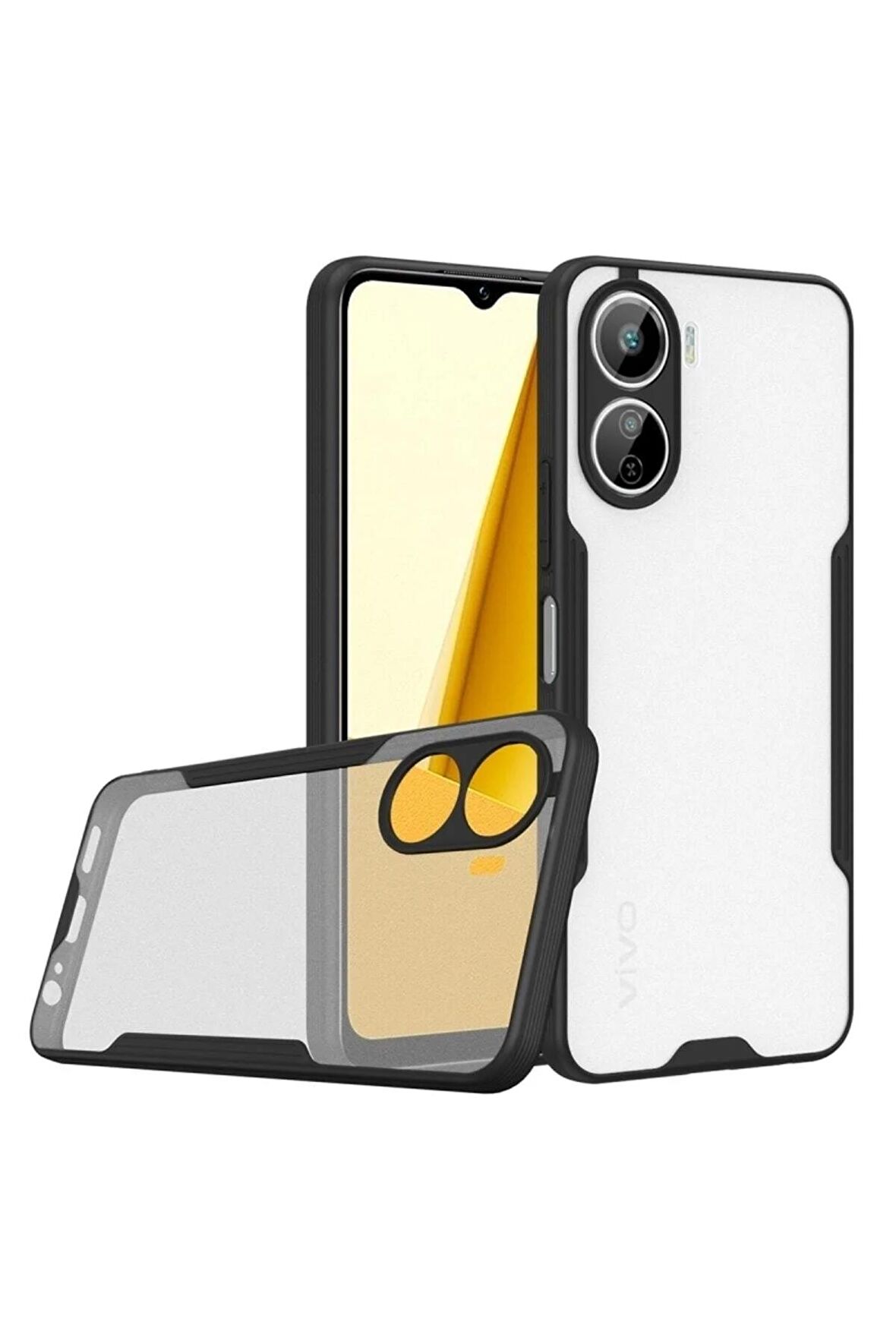 Vivo Y16 Ile Uyumlu Kılıf Pastel Renki Şeffaf Ultra Ince Hafif Telefon Kılıfı Kapak