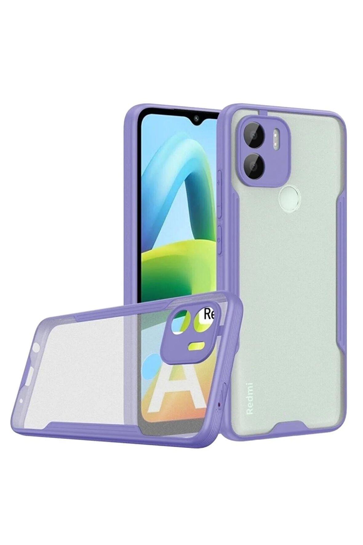 Xiaomi Redmi A1 Ile Uyumlu Kılıf Pastel Renki Şeffaf Ultra Ince Hafif Telefon Kılıfı Kapak