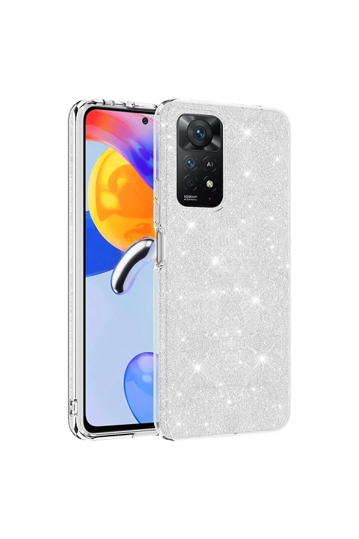 Xiaomi Redmi Note 11 Pro 5g Uyumlu Luxury Simli Taşlı Parlak Silikon Tam Koruma Kadın Telefon Kılıfı