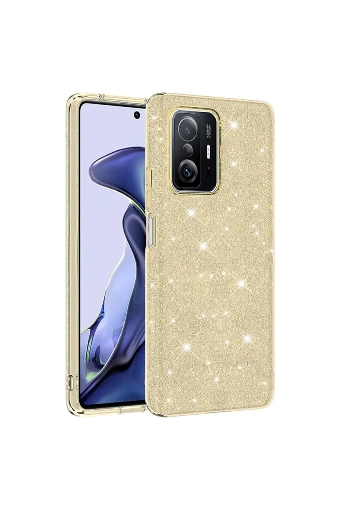 Xiaomi Mi 11t Ile Uyumlu Luxury Simli Taşlı Parlak Silikon Tam Koruma Kadın Telefon Kılıfı Kapak