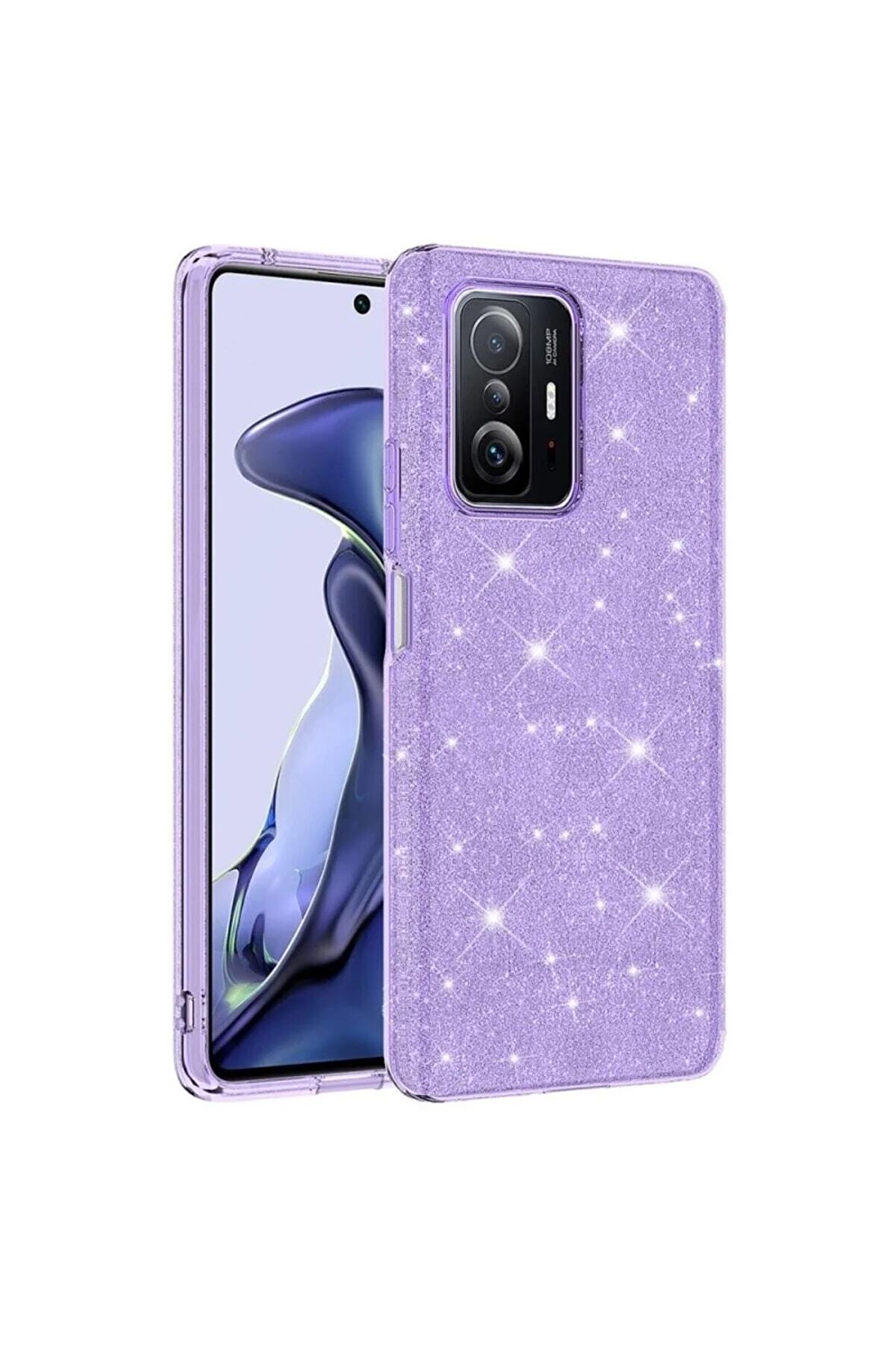 Xiaomi Mi 11t Ile Uyumlu Luxury Simli Taşlı Parlak Silikon Tam Koruma Kadın Telefon Kılıfı Kapak