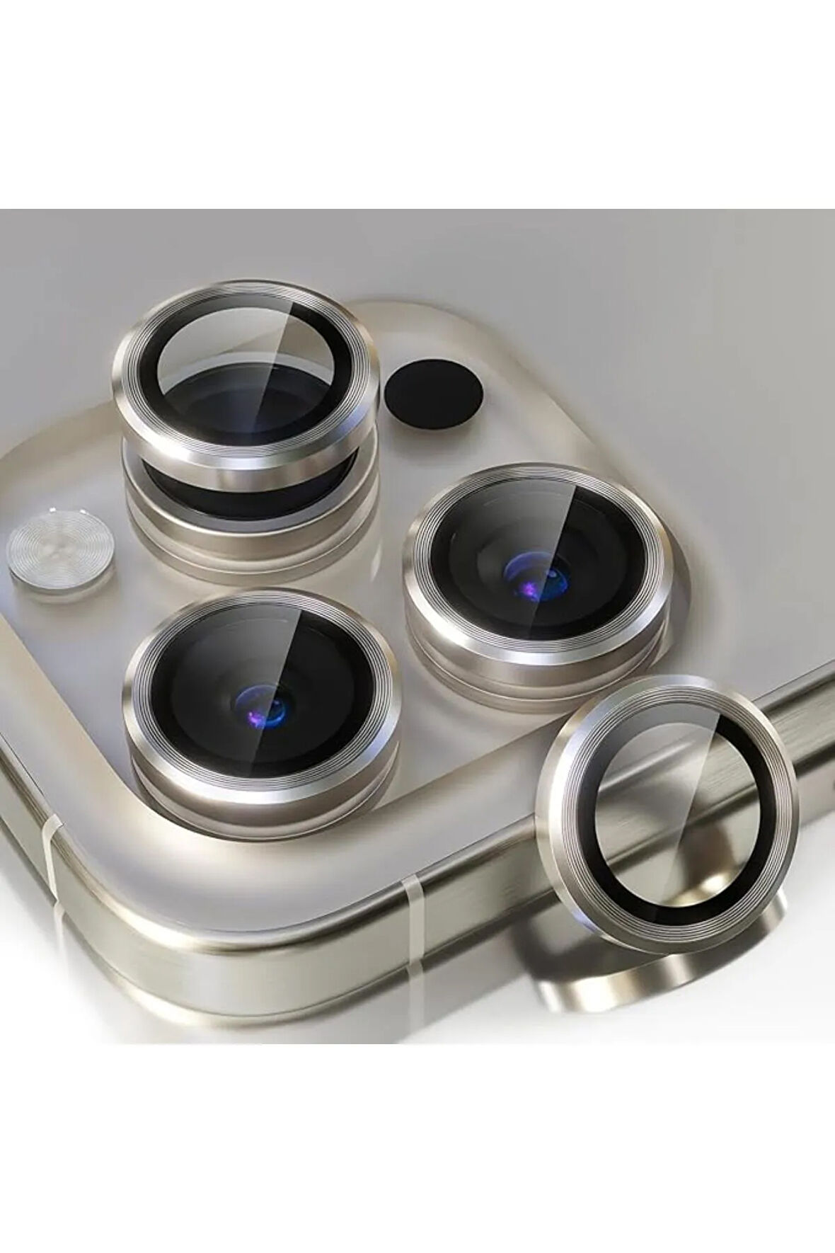 Apple iPhone 16 Pro ile Uyumlu Safir Damla Tekli Kamera Lens Koruyucu