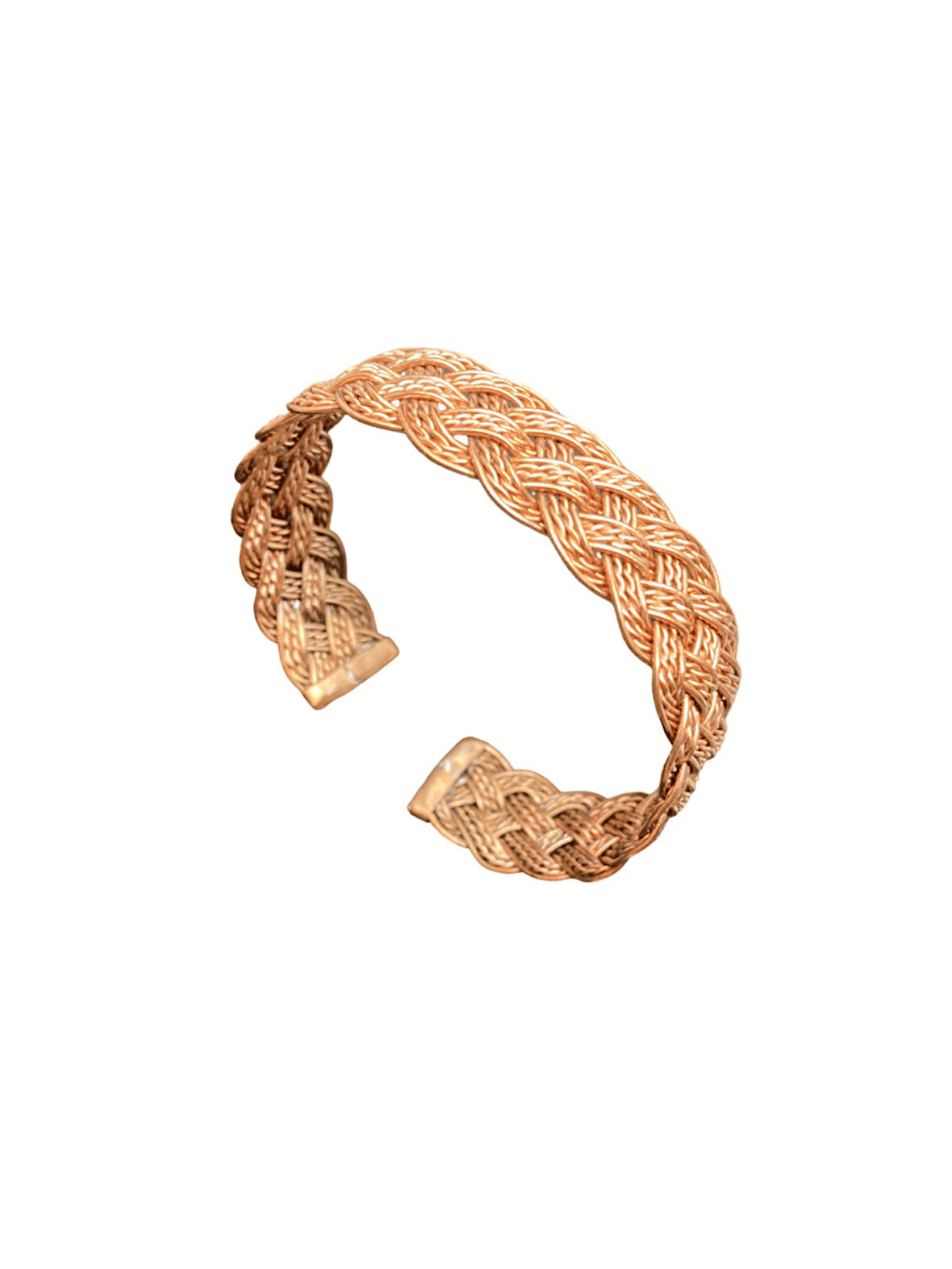 Eskitme Kalın Örgü Motifli Bakır Bileklik | Otantik, Doğal ve Etnik Ayarlanabilir Manşet Tasarım