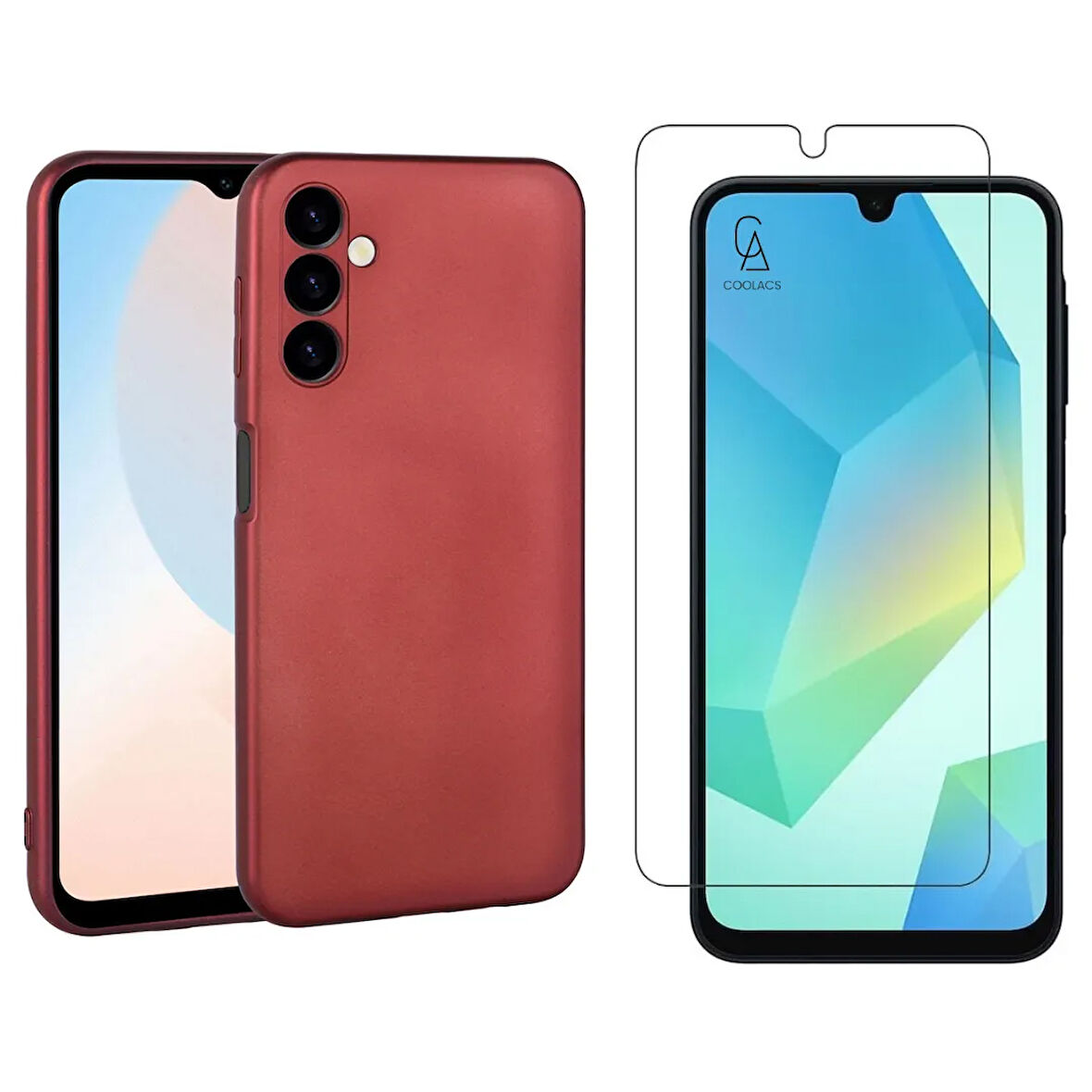Samsung Galaxy A16 ile Uyumlu Kılıf Soft Yumuşak Telefon Kılıfı ve Temperli Cam Ekran Koruyucu