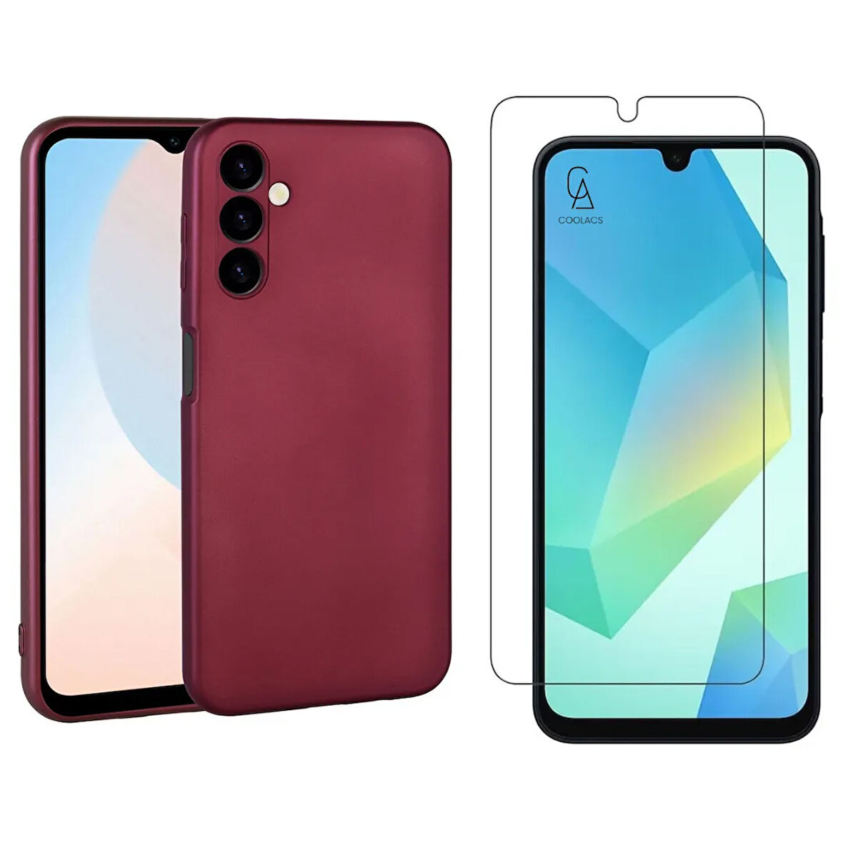 Samsung Galaxy A16 ile Uyumlu Kılıf Soft Yumuşak Telefon Kılıfı ve Temperli Cam Ekran Koruyucu