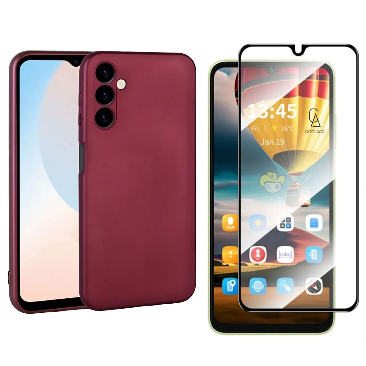 Samsung Galaxy A16 ile Uyumlu Telefon Kılıfı ve Tam Kaplayan Seramik Ekran Koruyucu