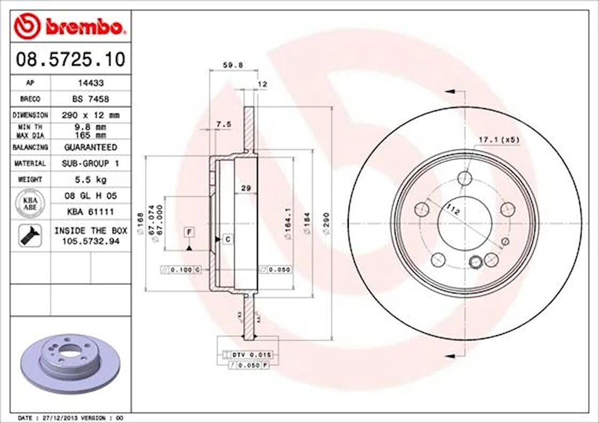 FREN DISKI ARKA MERCEDES S-CLASS W140 1991-1998 A1404230612 (2 ADET)