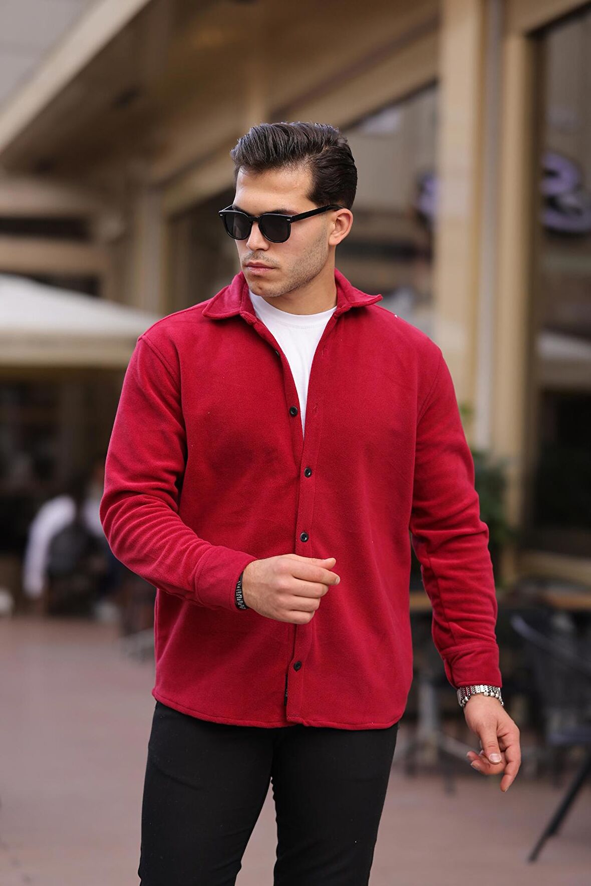 Oversize Düz Polar Gömlek XC U 200