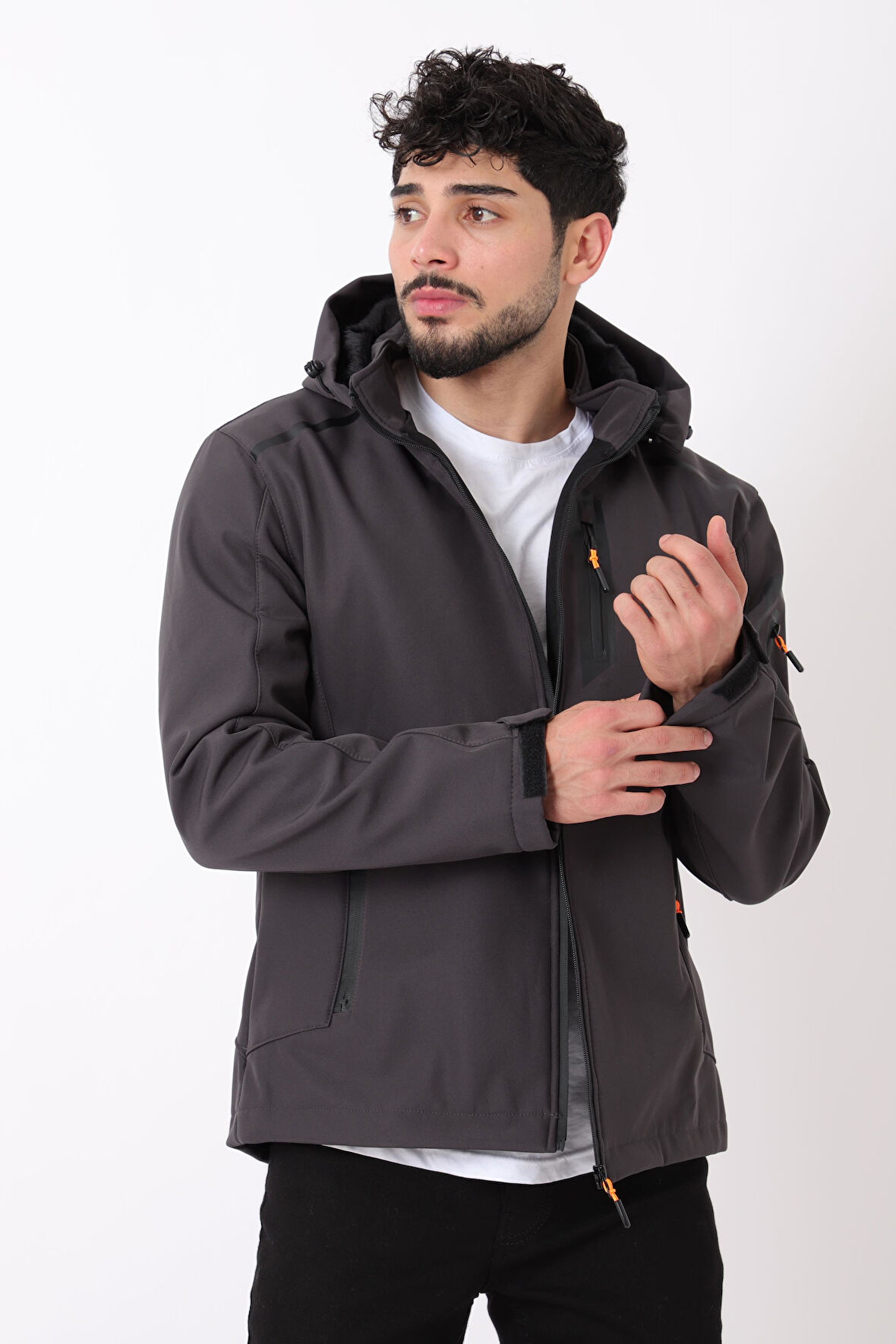 Bilek Detay Çıkarılabilir Kapüşonlu Softsheel Mont Bl 1734_50389