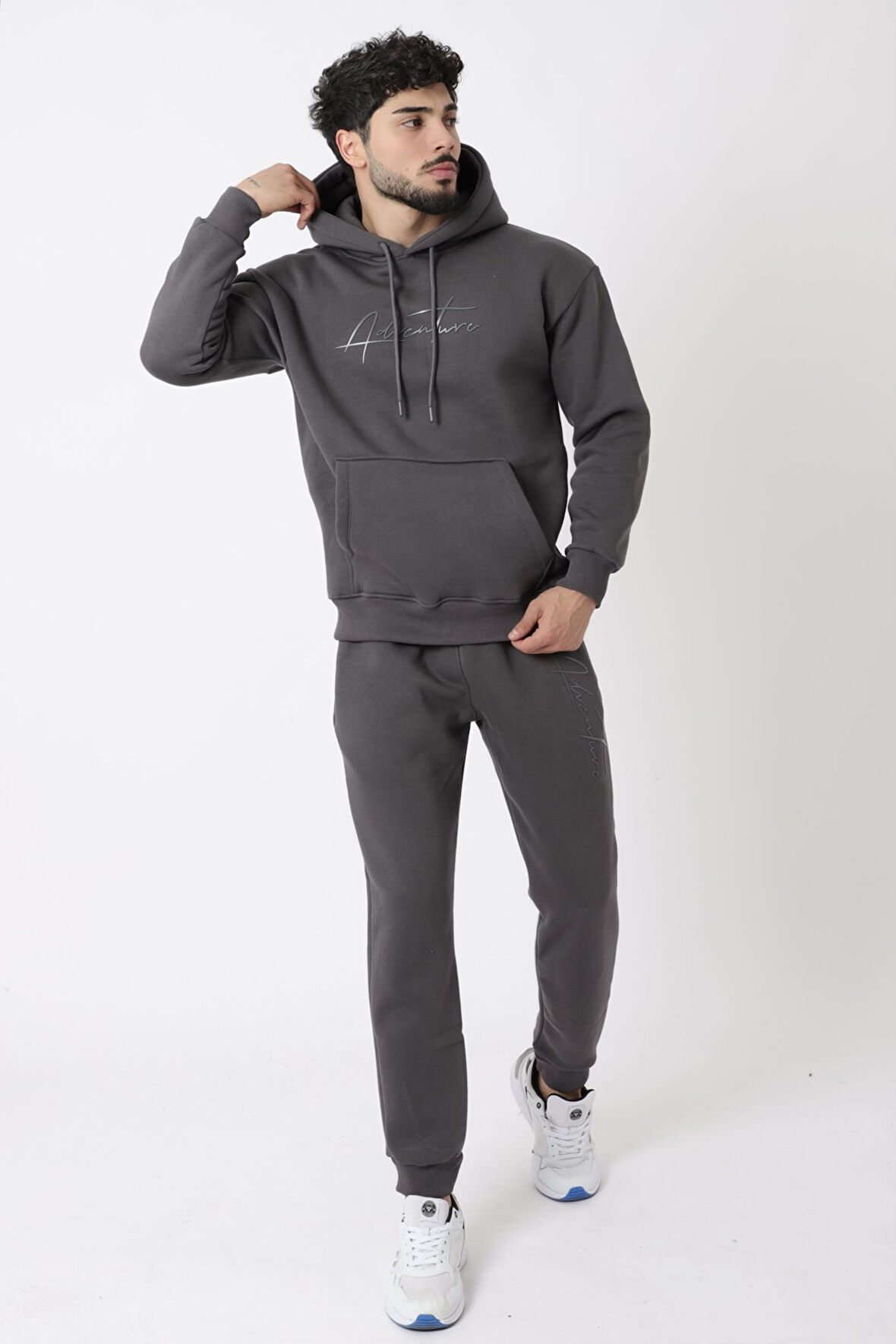 Oversize 3 İp Baskılı Kışlık Alt-Üst Takım Trc 3253-3254_72014
