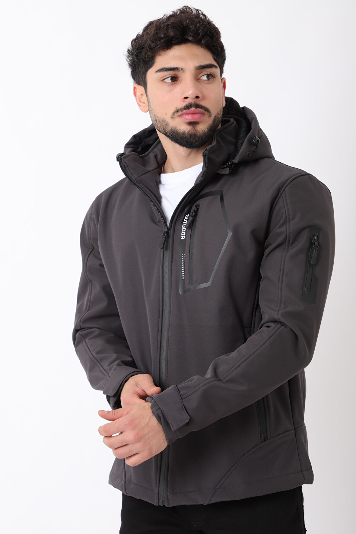Çıkarılabilir Kapüşonlu Softsheel Mont BL 1702_50404