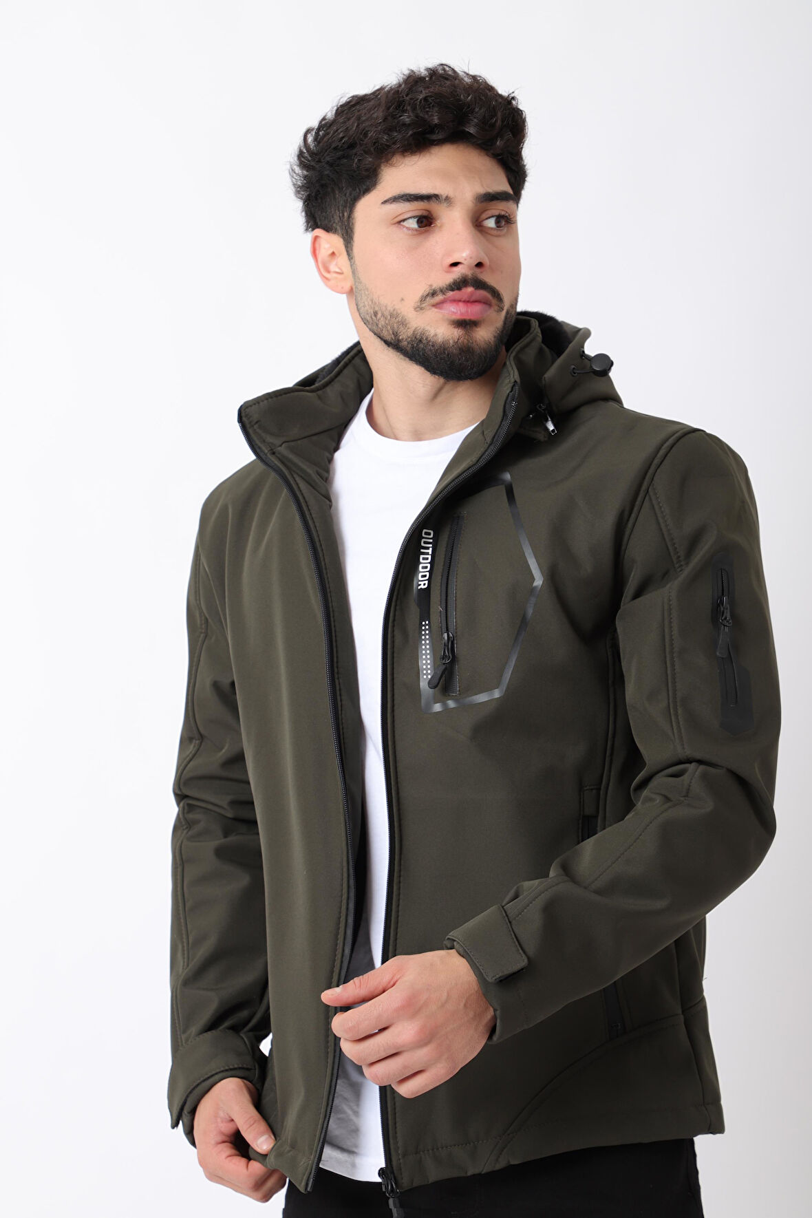 Çıkarılabilir Kapüşonlu Softsheel Mont BL 1702_50404