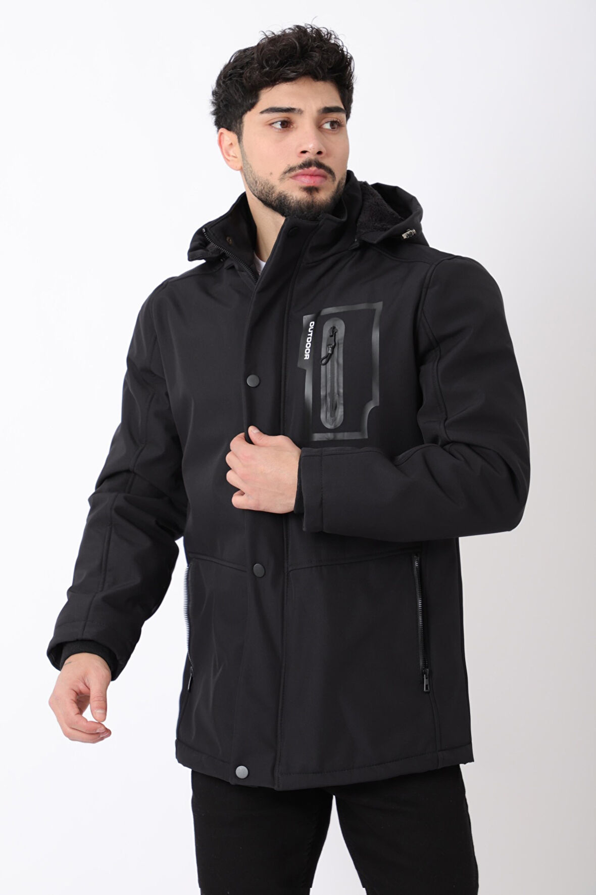 Çıkarılabilir Kapüşonlu Softsheel Mont PLDP 2991_50413