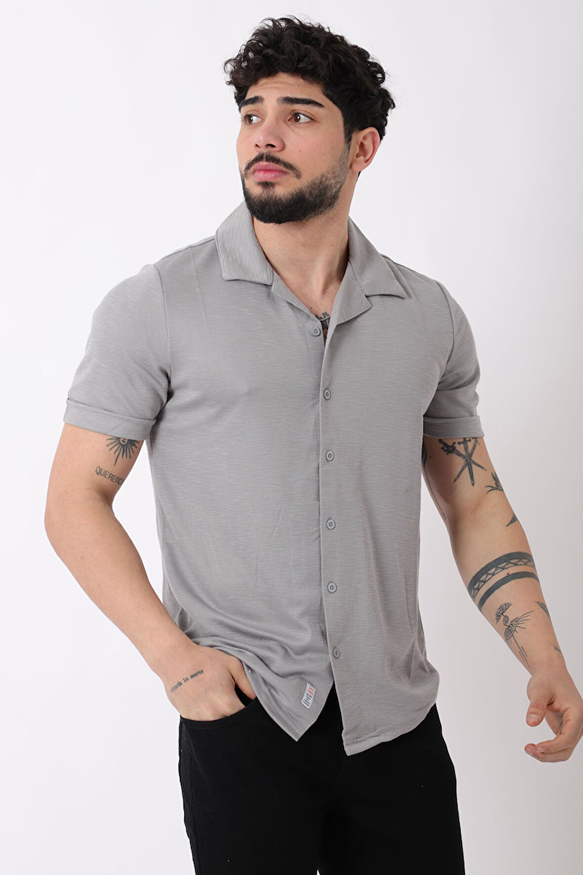 Kırçıllı Desen Kısa Kol Gömlek JS C-156_40361