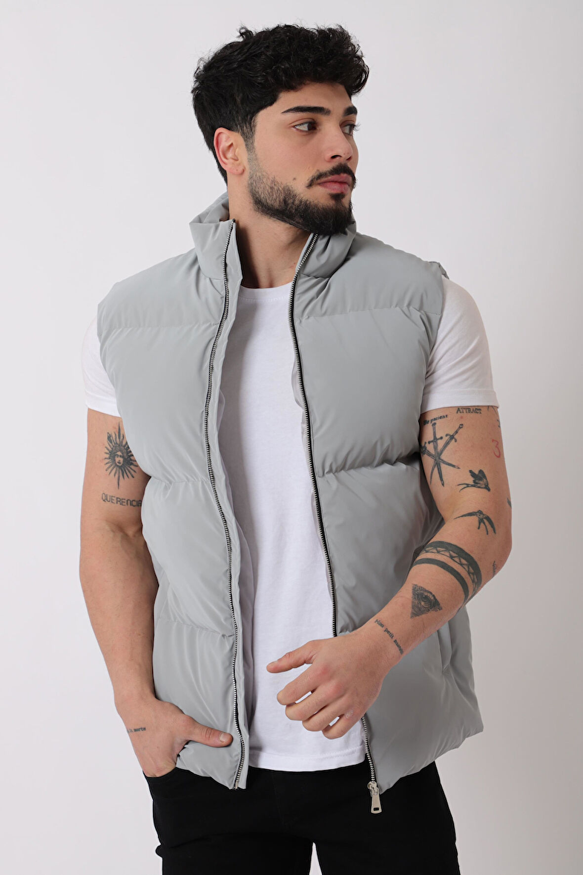 Dik Yaka Demir Fermuarlı Nova Yelek VKS_60325