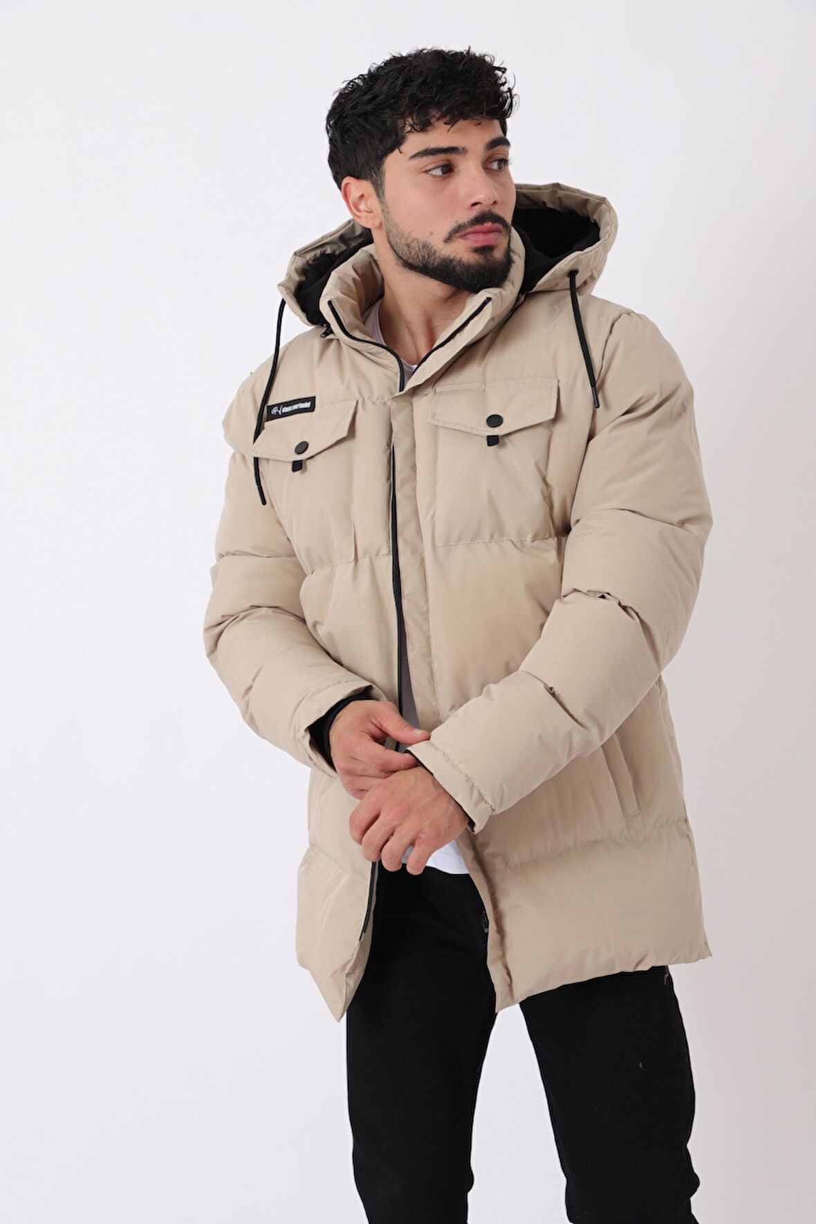 Göğüs Cepli İçi Kürklü Uzun Şişme Mont PLDP 2957_50456