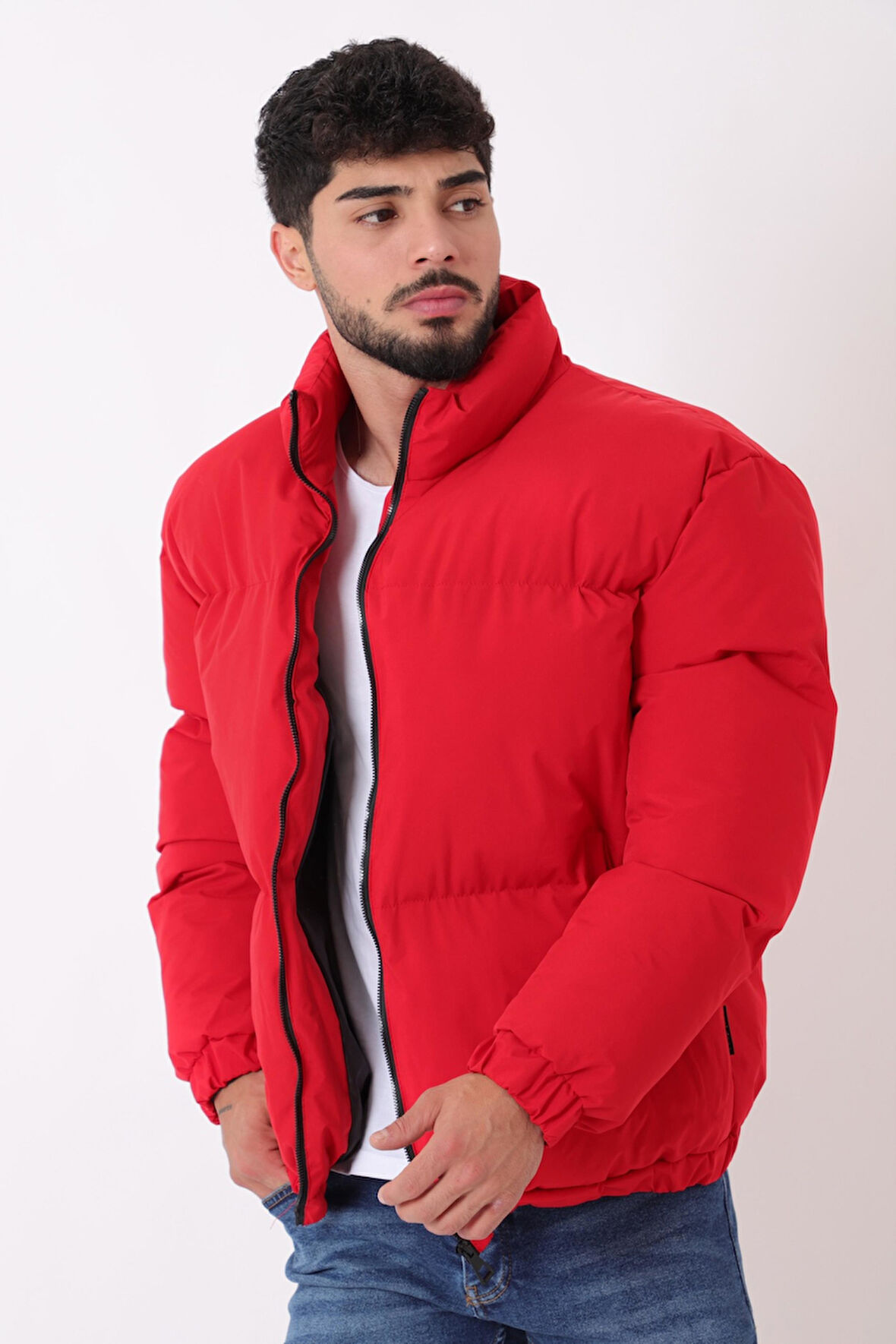 Dik Yaka Oversize Bomber Şişme Kışlık Mont PLDP 3018_50465