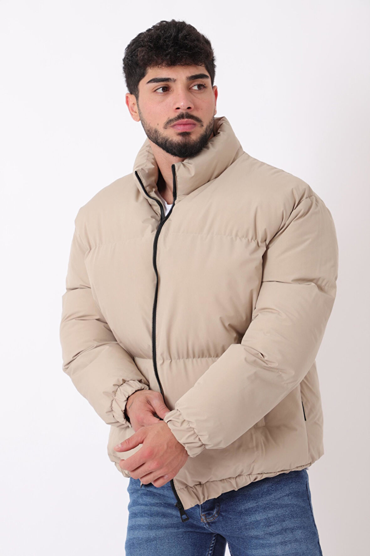 Dik Yaka Oversize Bomber Şişme Kışlık Mont PLDP 3018_50465