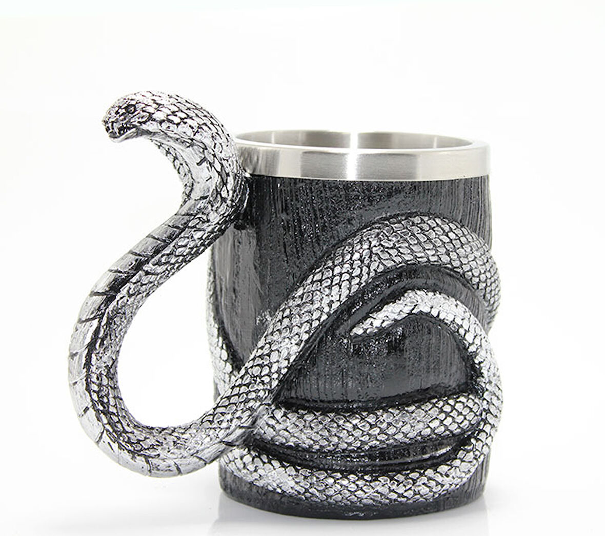 Paslanmaz Çelik Yılan Tasarımlı Kupa Bardak 