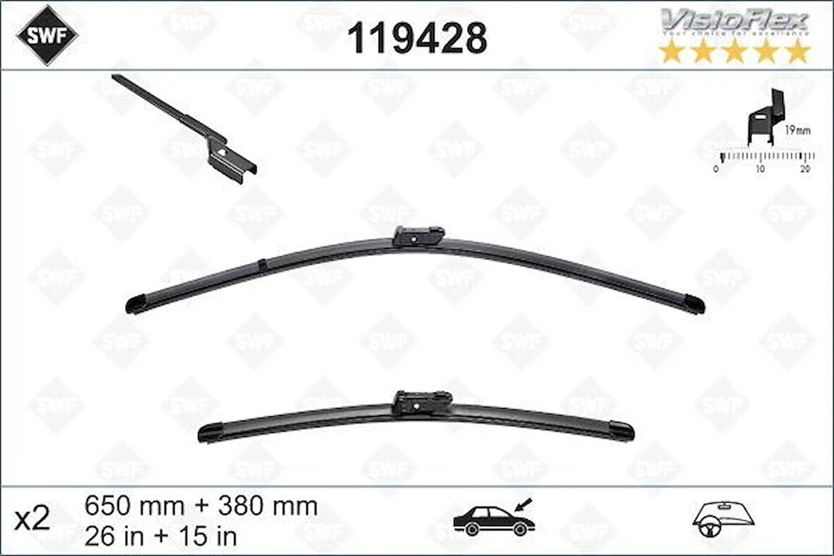 ÖN SİLECEK SÜPÜRGESİ 650/380MM MUZ TİPİ PARTNER TEPE - BERLINGO 2008 GRANDE PUNTO -LINEA 2008 FIAT 5 00L 2012 FIESTA 6 2008 CORSA D 2006 CORSA E 2014 AVEO 2011 MITO 2009 SWF 8A6JS17528AA 1726328