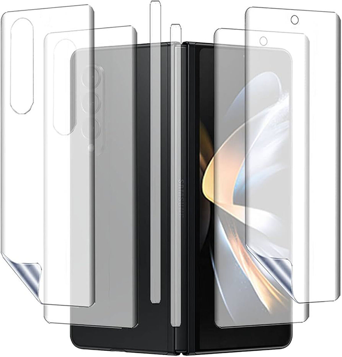Samsung galaxy z fold 2 için ön arka kasa full kaplama ekran koruyucu Tpu film 2 Adet Set