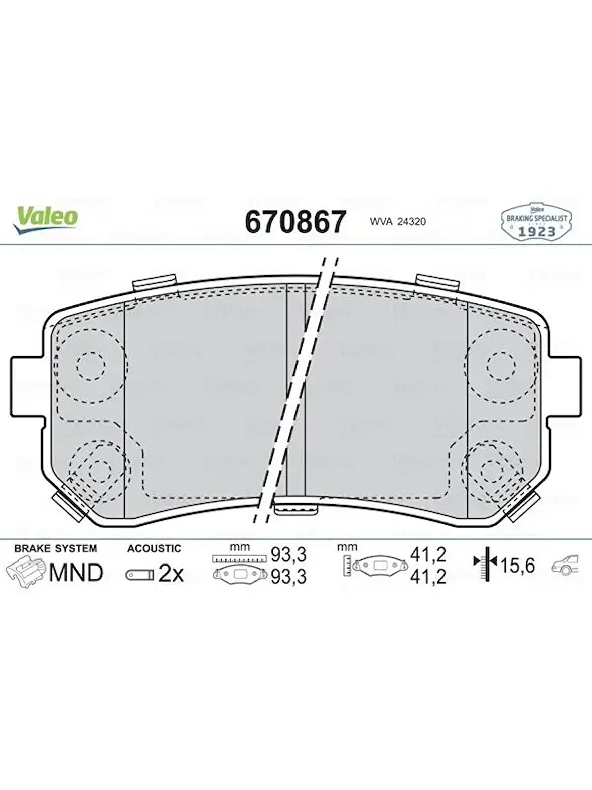 ARKA FREN BALATASI HYUNDAI ACCENT ERA 06- / I20 08-15 / I30 07-12 / IX20 10- / IX35 10- / SONATA