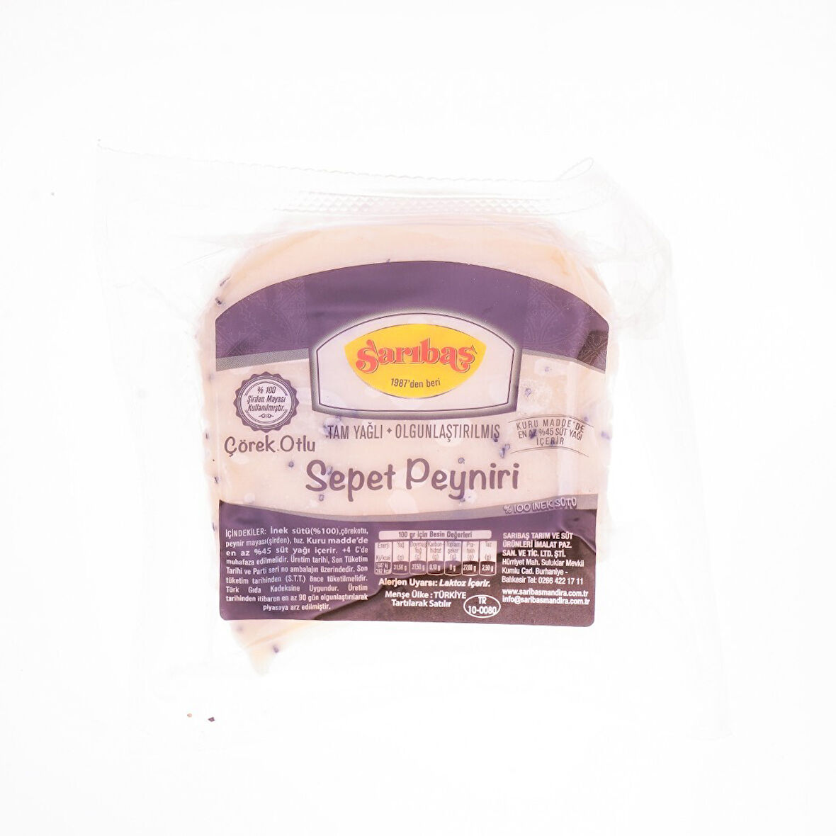 Sarıbaş Çörekotlu Sepet Peyniri̇ 350 Gr