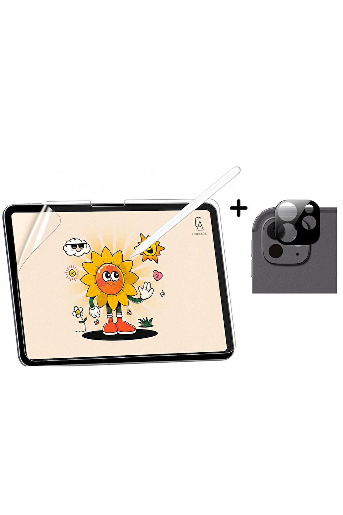 Apple iPad Pro 13 inç 2025 M5 Uyumlu Paperlike Kağıt Hissi Ekran Koruyucu ve Kamera Koruyucu