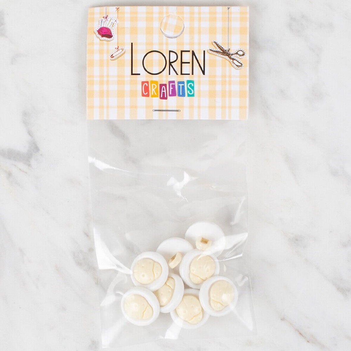 Loren Crafts 8 li Krem Uğur Böceği Düğme - 640