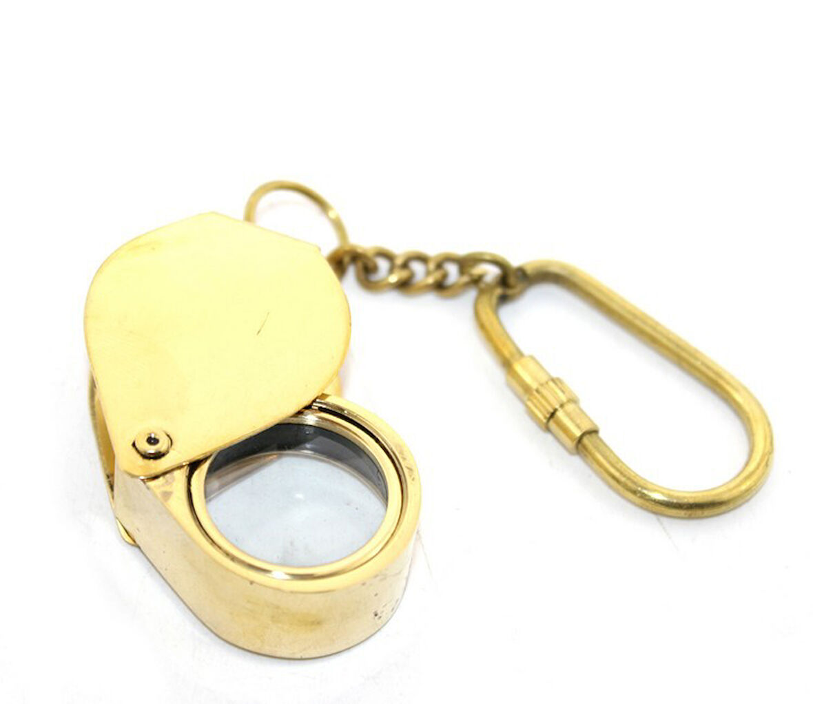 Pirinç Büyüteç Anahtarlık Model 2 