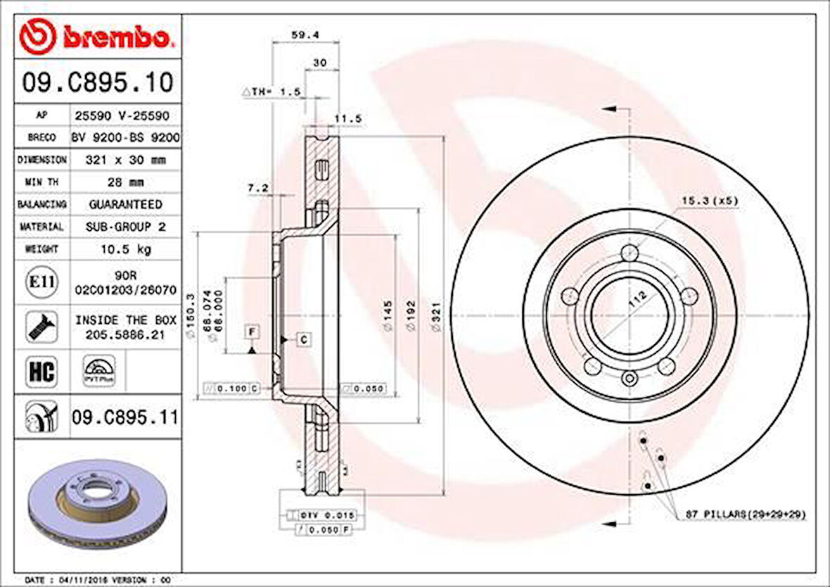 FREN DİSKİ ÖN AUDI A6-A8 2005-2011 4F0615301E