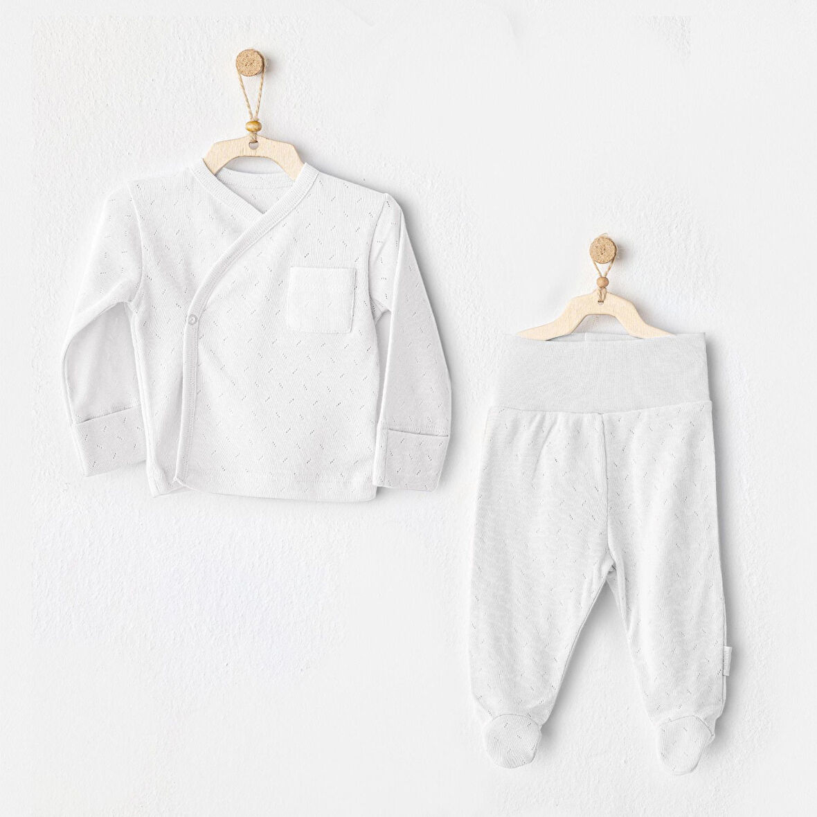 Andywawa AC25557 Side Snap Set 2'Li Zıbın Takım White