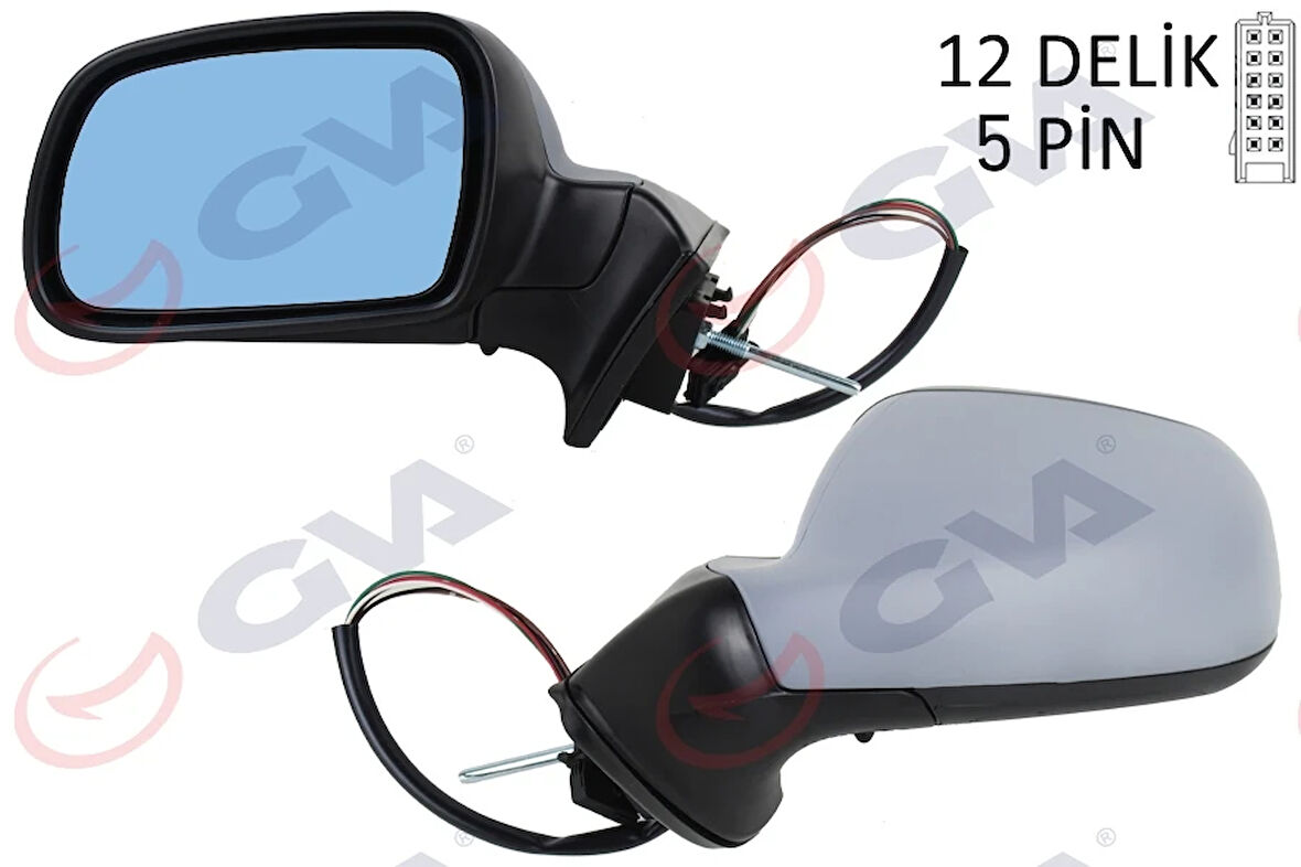 DIŞ DİKİZ AYNASI SOL 407 2005 ELEKTRİKLİ ISITMALI MAVİ CAM ASTARLI KONVEKS 5 FİŞ VM-204EHPL 8149 VF