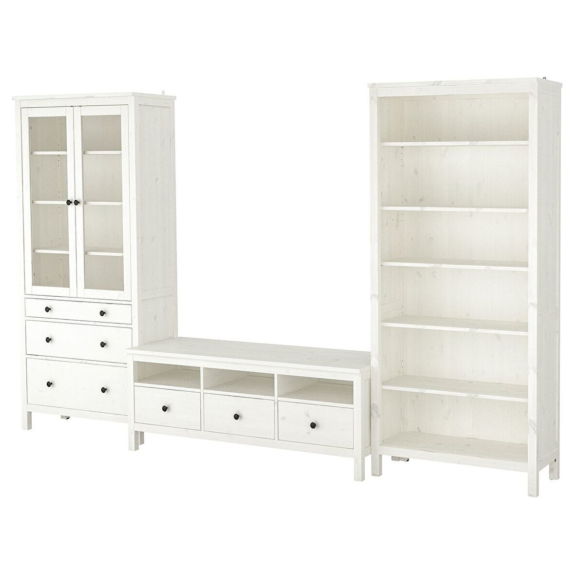 Tv ünitesi, beyaz vernik, 326x197 cm