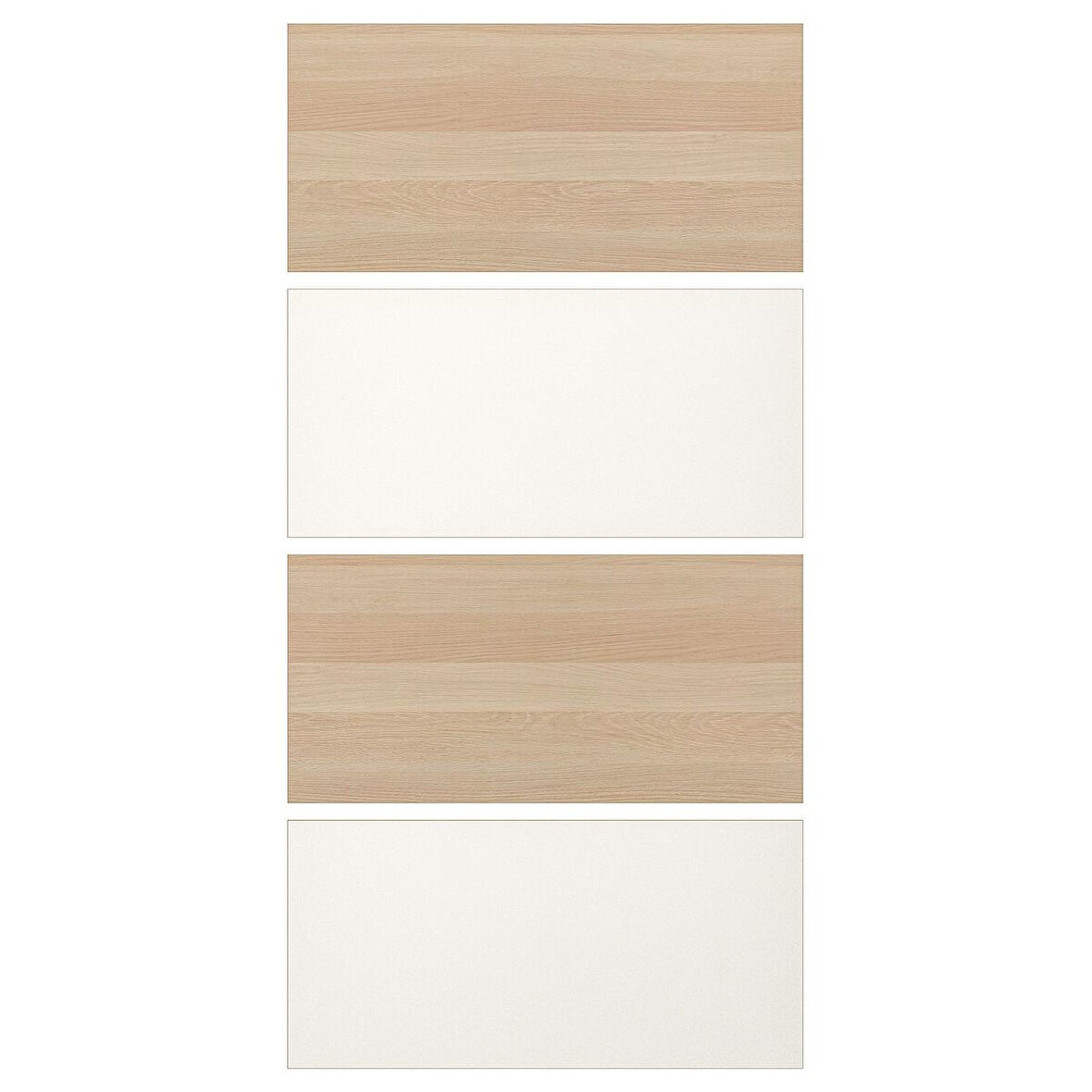 Sürgü kapak paneli, ağartılmış meşe görünümlü-beyaz, 100x201 cm, çift taraflı