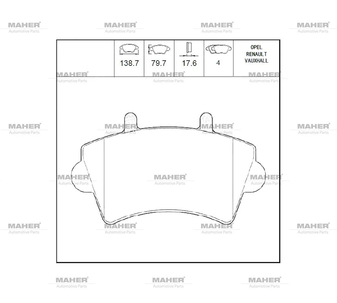 FREN BALATA MASTER 2 2003-2010 / MOVANO A 2003-2010 ÖN 7701207339