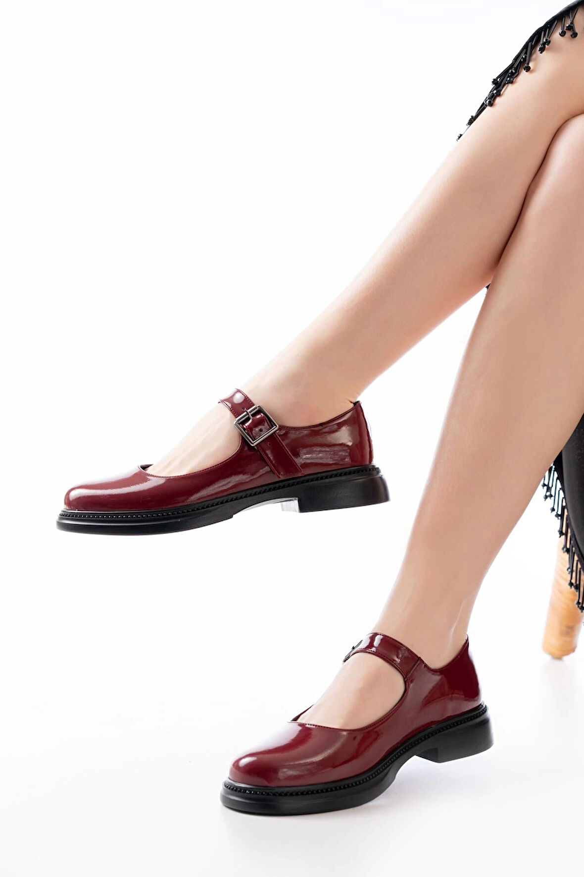 Bordo Kroko Topuklu Kadın Çizme