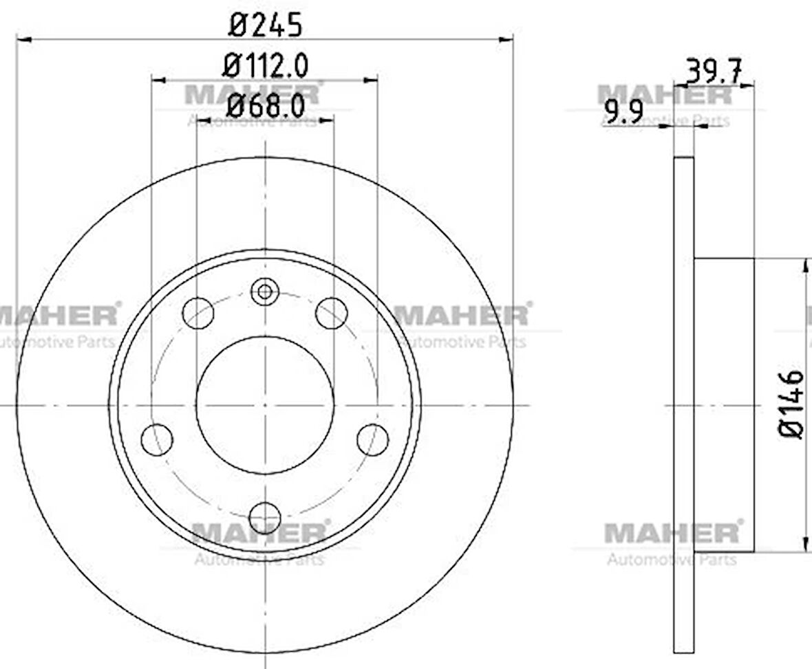 FREN DİSKİ A4 2001-2008 ARKA HAVALI 245-5 YÜKSEKLİK 40MM 8E0615601P (2 ADET)