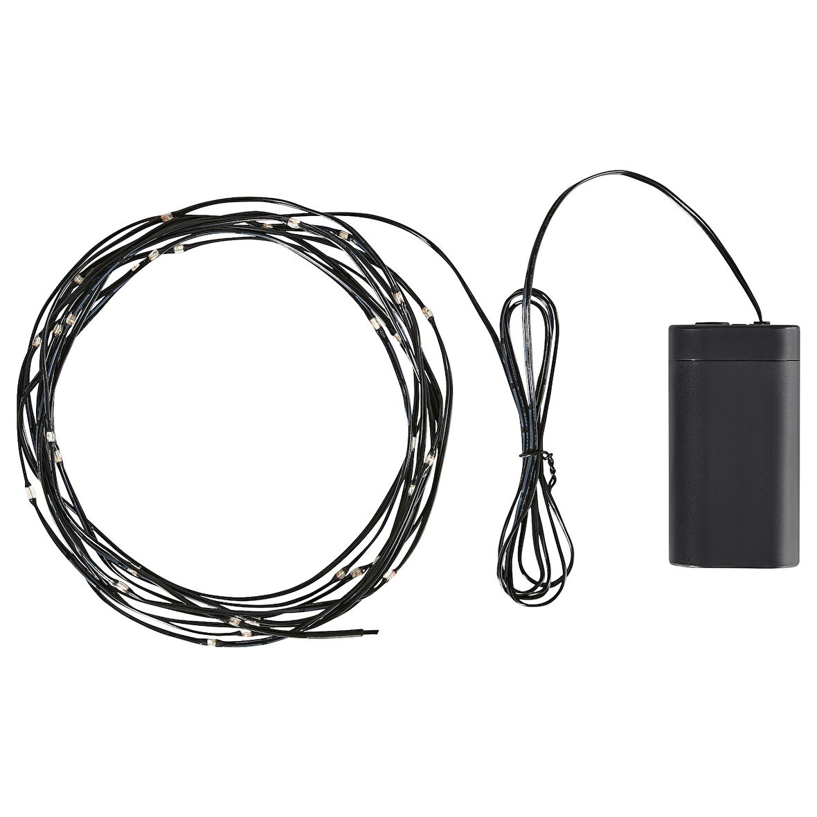 Aydınlatma zinciri, siyah, 5.5 m, pilli