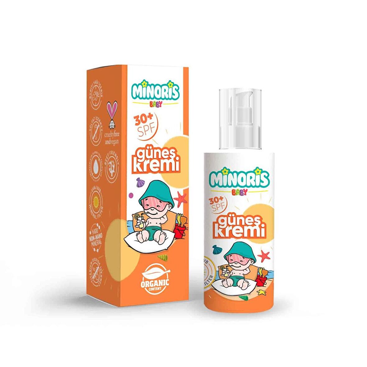 Minoris Baby Organik Güneş Koruyucu Sprey Krem 30 SPF 150ml 