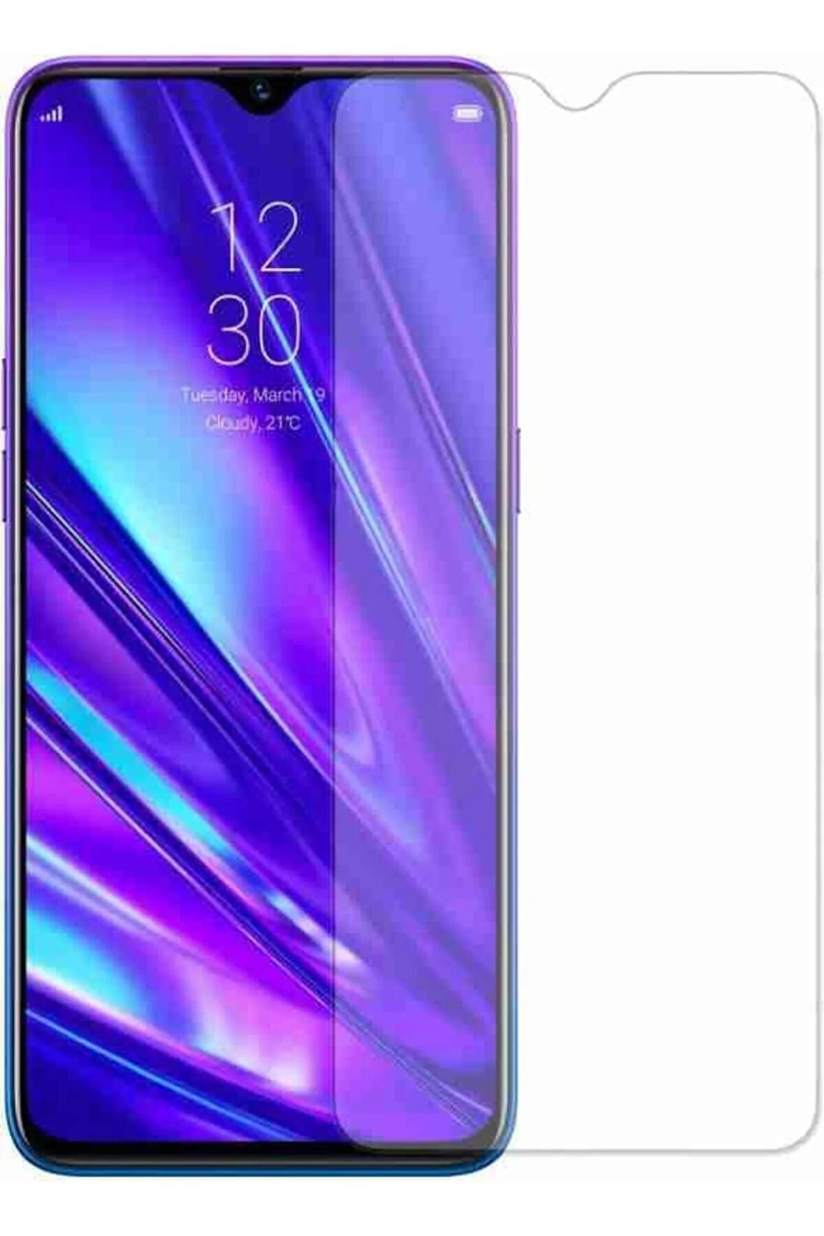 Realme 5 Pro ile Uyumlu Ekran Koruyucu Şeffaf Temperli Kırılmaz Cam Ekran Koruyucu